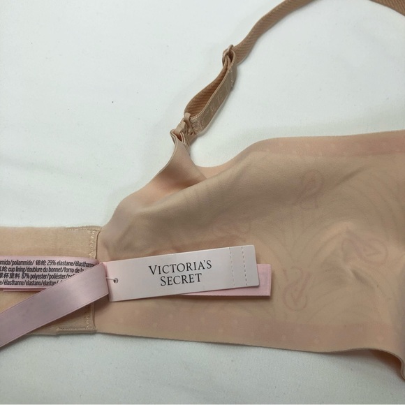 VICTORIA'S SECRET Lightly Lined & Pad Wireless Removable Back Straps Nude Bra L - Picture 10 of 14